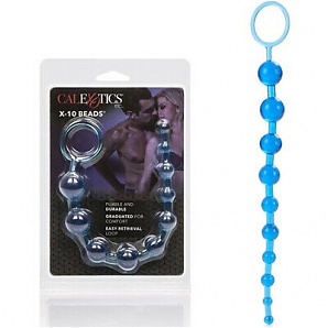 X 10 Beads Graduated Anal Beads 11 Inch Blue